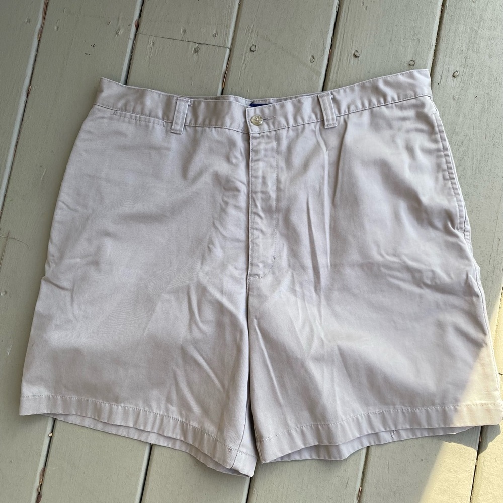 CHARTER CLUB - Club Room Light Tan Flat Front Shorts, Size: 38